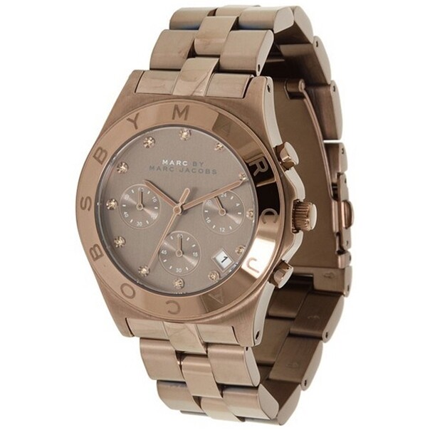 Pre-owned Marc By Marc Jacobs Marc Jacobs Blade Brown Espresso Tone,crystals,bracelet Watch-mbm3121