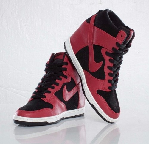 NIKE SKY HIGH DUNK 'BRED' HIDDEN WEDGE HEEL 528899-016 2012 US