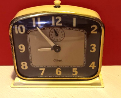 GILBERT Alarm Clock in Metal Case Windup Clock Works