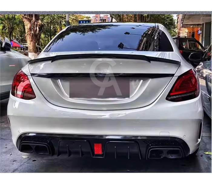 Mercedes C Class W205 Gloss Black Brabus Style LED Diffuser 15-21