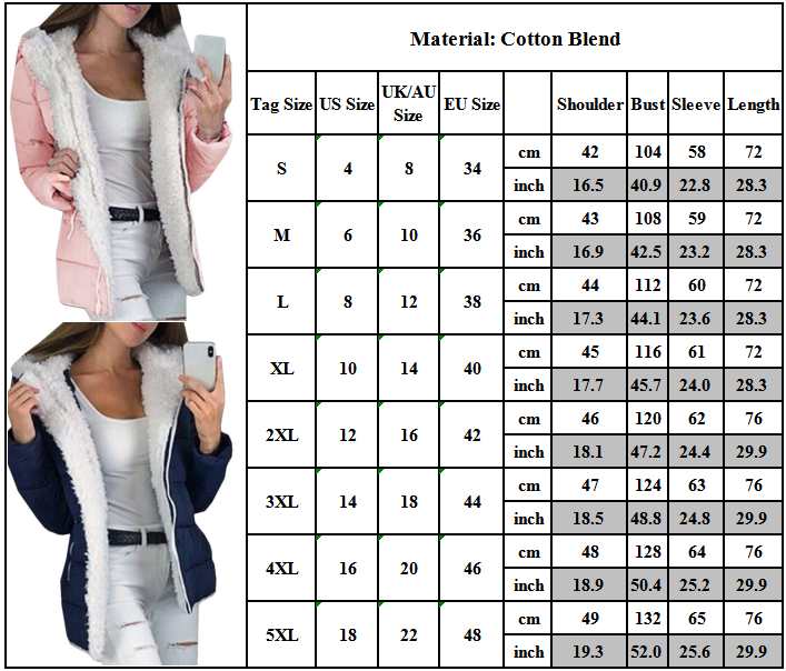 Womens Hooded Jacket Coats Ladies Outerwear Winter Casual Hoodie Parka ...