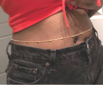 Silver or Gold Women s Waist Belly Tummy Body Chain Bling Ball Link Necklace