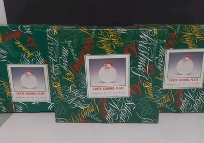 (3) Vtg. Fitz & Floyd Santa Serving Tray 1995 Canape Cookie Plate 8x10 Omnibus