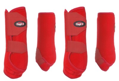 Horse Protective Sport Boots - Red- Fronts Only OR Complete Set/4- 3 Sz