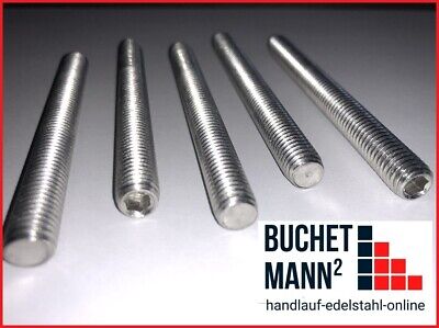** 10 X M8 Gewindestift Gewindebolzen L= 80 mm Madenschraube Edelstahl V2A**