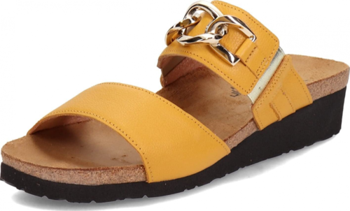 Pre-owned Naot Footwear Women's Victoria Slide Sandal In Marigold Lthr