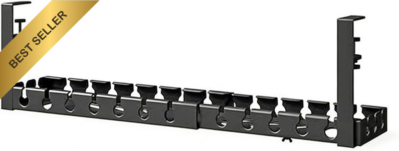 Under Desk Cable Management Tray, No Drill, Metal Mesh Cable Trays, with Clamp,