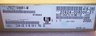 QTY (2000) 100uf 10V 105'  LOW IMPEDANCE ELECTROLYTIC EKZE100ETC101ME11D ROHS