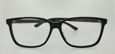 Pre-owned Gucci Prescription 0426oa 005 58mm Black Frame With Clear Lenses