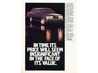 1981 Volvo 262C Bertone Coupe 262 Original Advertisement Print Art Car Ad J824