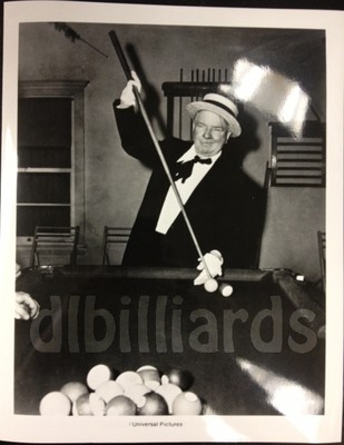 Pool/Billiards W.C. Fields Masse with Cue 8x10 Pool Player