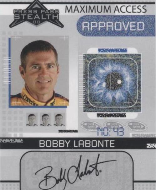 2008 Press Pass Stealth - Bobby Labonte #MA 16