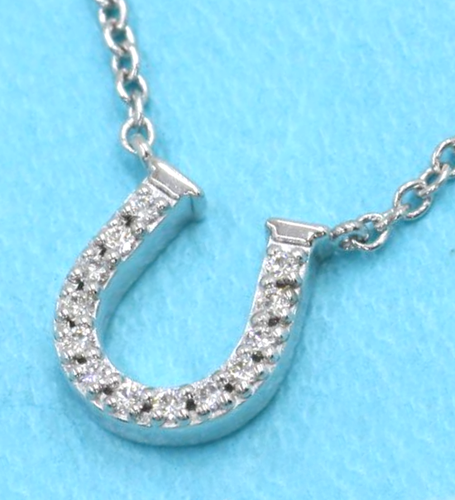 Tiffany & Co. Diamond Mini Horseshoe .08ct Necklace 16