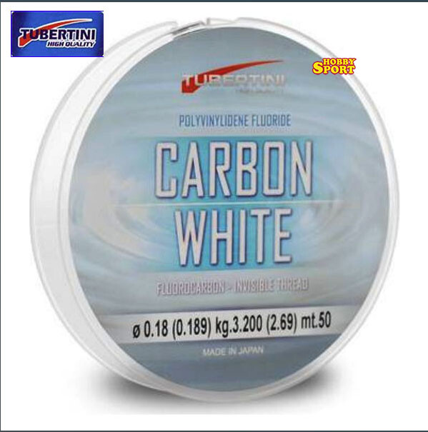 FILO CARBON WHITE FLUOROCARBON DIAM 0,18 MM BOBINA 50 MT PER TERMINALI TUBERTINI