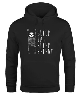 Hoodie Herren Sleep eat Sleep Repeat Faultier Moonworks®