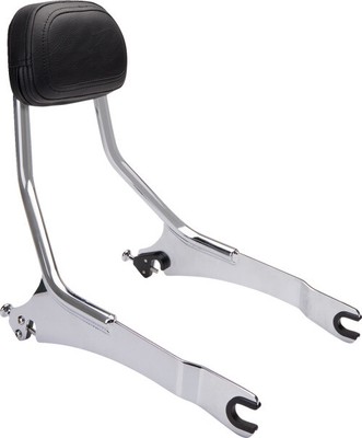 Cobra Detachable Backrest for Indian, Pillion Pad - Chrome Chrome Kit 8''