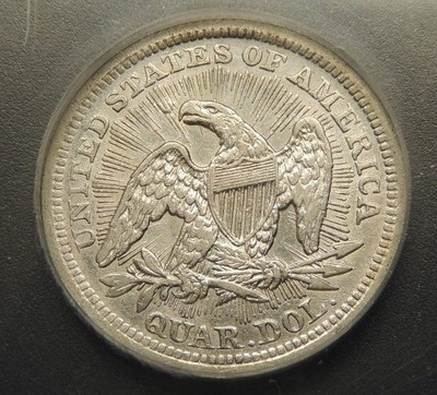 1853 Arrows&Rays ICG AU50 Seated Liberty Quarter~1 Year Type Coin~Trends $370 +
