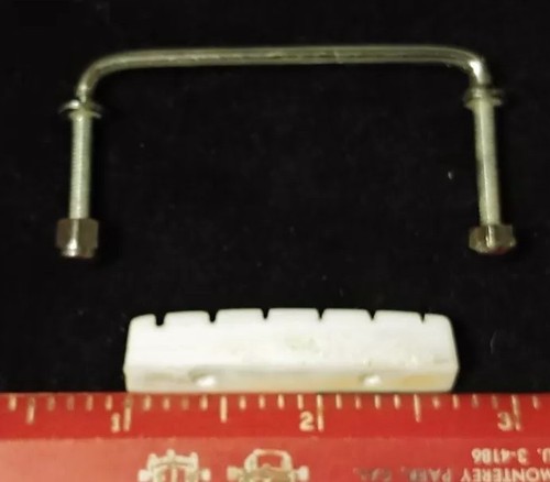 1960's TEISCO DEL RAY GUITAR STRING RETAINER GUIDE & NUT CHROME JAPAN