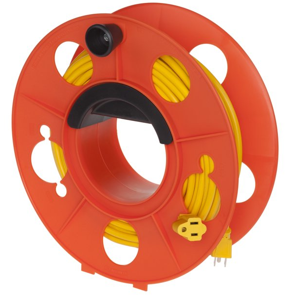 Bayco KW-130 Heavy Duty Cord Storage Reel w/Center Spin Handle, Orange