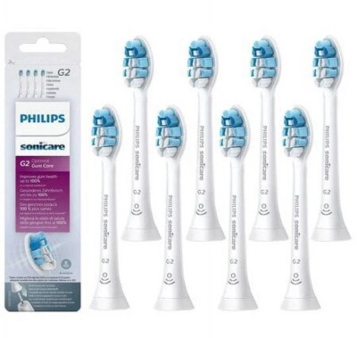 8x G2 Optimal Gum Care HX9034/65 Replacement Toothbrush Heads WHITE 8 pcs 2 pack