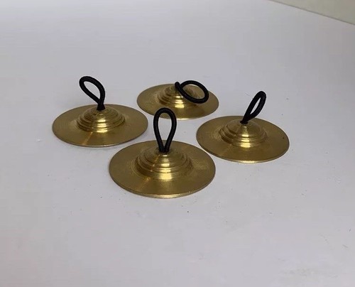 Brass Finger Cymbals Zills Belly Dancing Gold tone vintage Middle Eastern dance