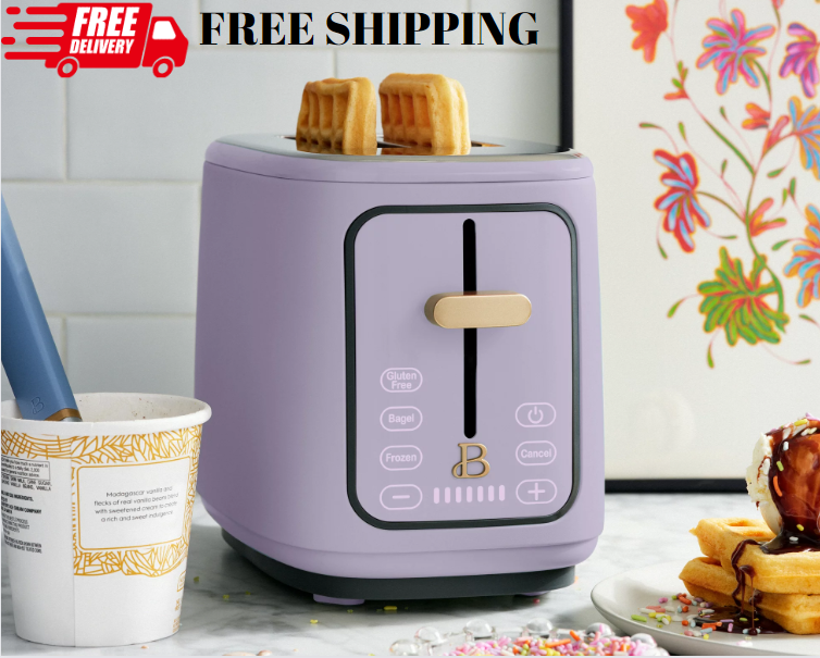 BEST PRICE!!! Beautiful 2 Slice Touchscreen Toaster, Lavende