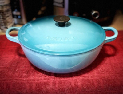 Le Creuset Enameled Cast Iron Blue 22 Marmite/Soup Pot 2-3/4 qt France
