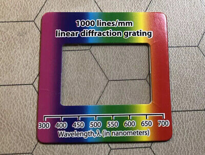 Diffraction Grating Slide Holographic Linear 1000 lines/mm Lamp Laser Spectrum