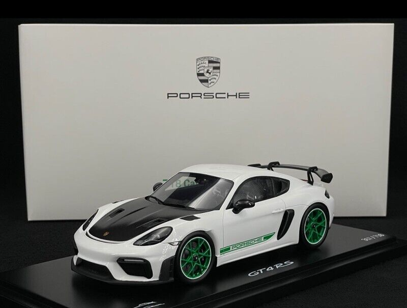 Porsche 718 GT4 RS White w/ Green wheels Carrera RS 2.7