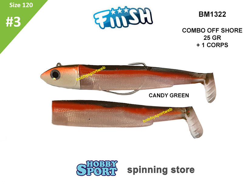 BLACK MINNOW FIIISH SIZE 3BM 1322 CANDY G 25GR COMBO OFF SHORE+1 CORPS SPINNING