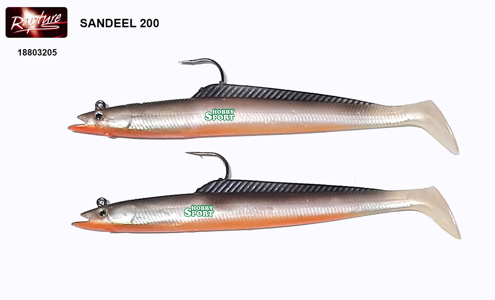 SANDEEL 200 COL PGY SILICONICO 20 CM RAPTURE 40 GR SPINNING MARE SPIGOLA SILURO
