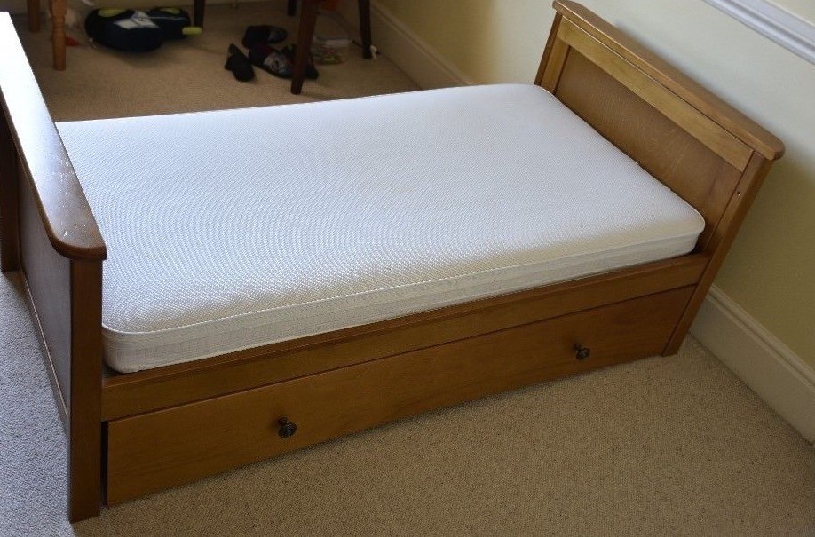 Mothercare harrogate solid wood cot bed with mattress in Anstey