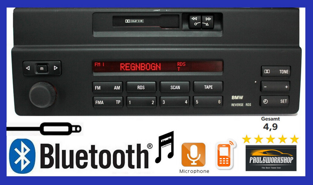 Original Radio BMW Business RDS E39 Bluetooth 5.0 + AUXIN + MIC 5er