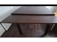 Reduced Lovely IKEA Brown/Black Extending Wooden Table