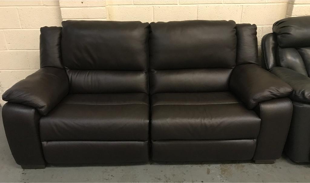 Brown Leather 3 seater electric recliner sofa in Swansea Gumtree