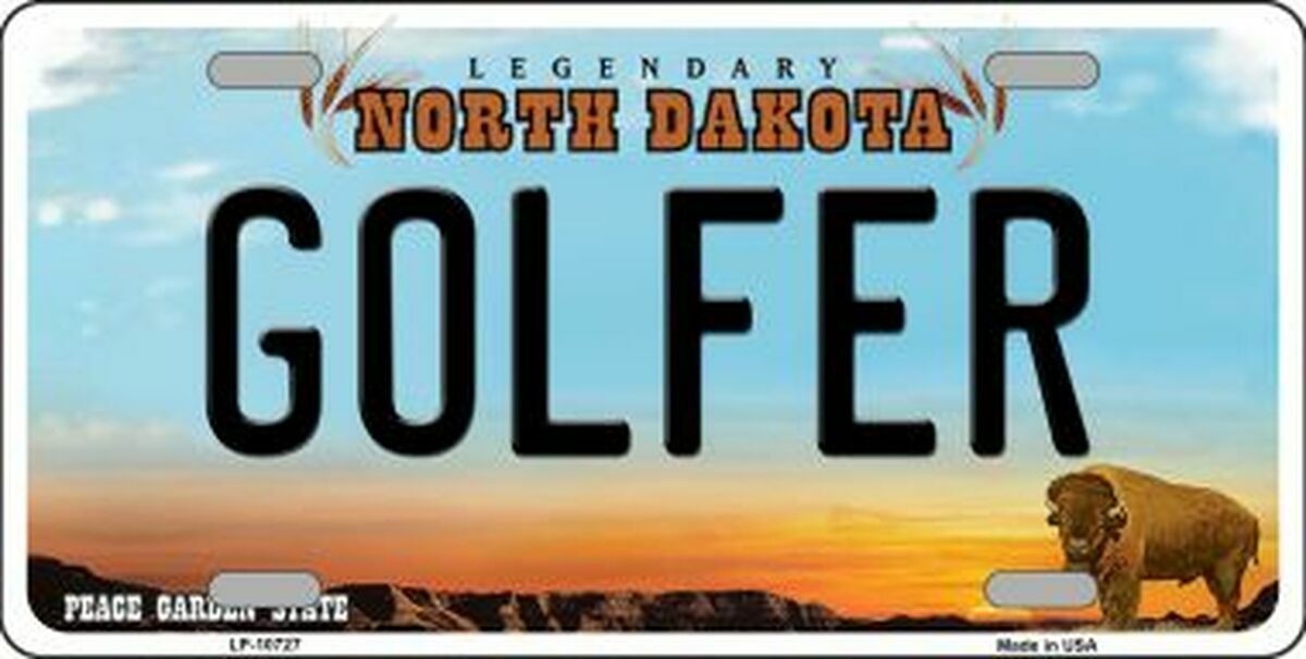 Golfer North Dakota Novelty Metal Vanity License Plate Tag 