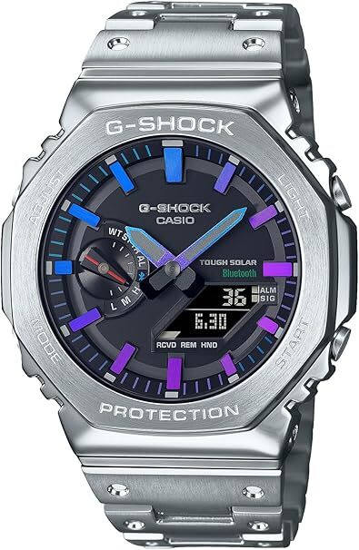 Pre-owned Casio G-shock Gm-b2100pc-1ajf Men's Silver Watch Blue-purple Gradation From Japan