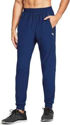 Baleaf Pants Mens XXL Navy Tapered Leg Casual Athleisure Jogger Track Bottoms