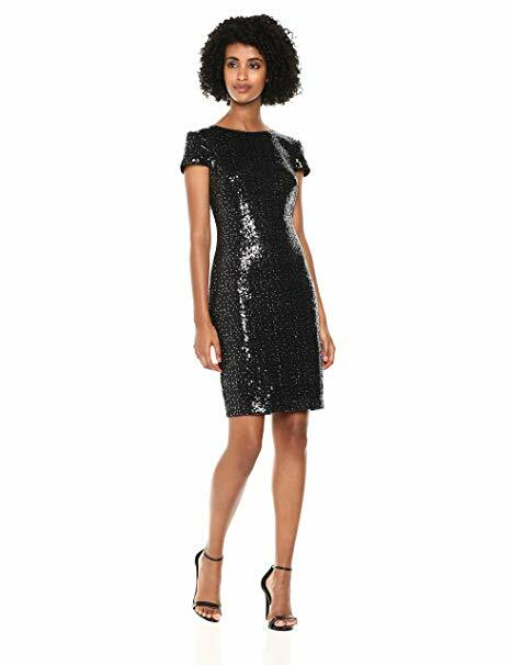 

Платье-футляр для особых случаев Calvin Klein NWT BLACK, серебристое с пайетками, размер, Черный, CD8BVP9X