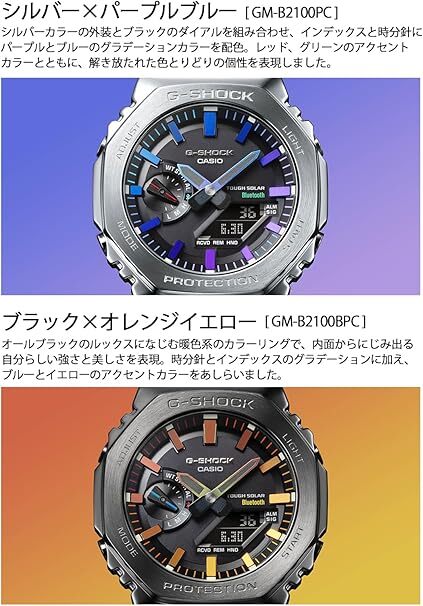 Pre-owned Casio G-shock Gm-b2100pc-1ajf Men's Silver Watch Blue-purple Gradation From Japan