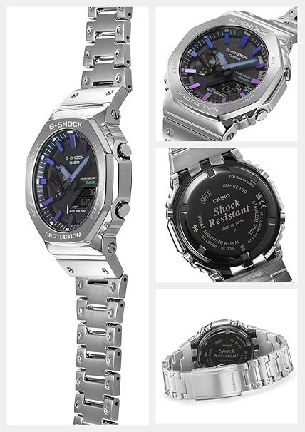Pre-owned Casio G-shock Gm-b2100pc-1ajf Men's Silver Watch Blue-purple Gradation From Japan