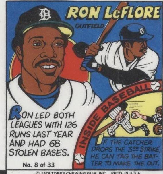 1979 Topps MLB Bubble Gum Player Portraits - Ron Leflore #8