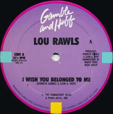 Lou Rawls - I Wish You Belonged To Me / It's A Tough Job (12'') NM or M- - 331440
