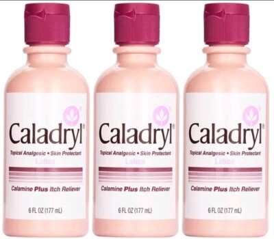 3 Pack Caladryl Calamine Plus Itch Reliever Topical Analgesic Skin Lotion 6 oz