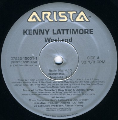 Kenny Lattimore - Weekend - USA 12'' Vinyl - 2001 - Arista