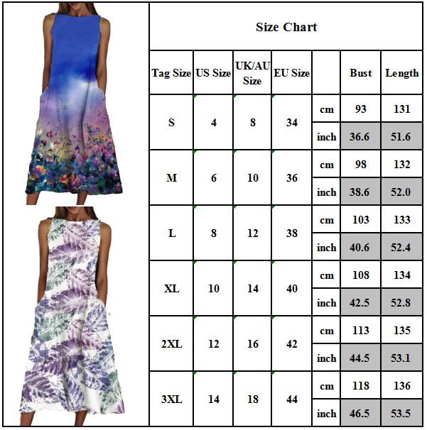 Damen Maxikleid Lang Strand Kleid Kaftan Ärmellos Sommerkleid Lose Partykleid