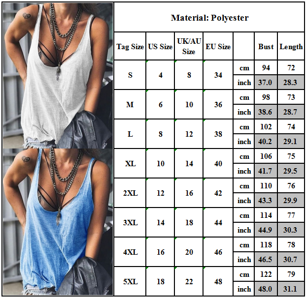 Women Low Cut Vest Tank Top Ladies Casual Loose Solid Sleeveless T Shirt Blouse