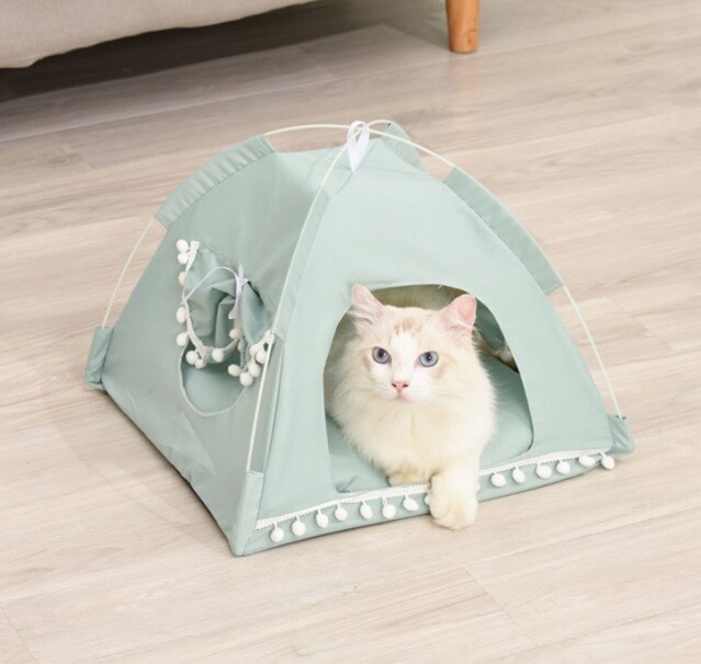 Pet  Dog Cat Kitty Nest Bed Tent House Puppy Cushion Warm Fluffy Portable Tent