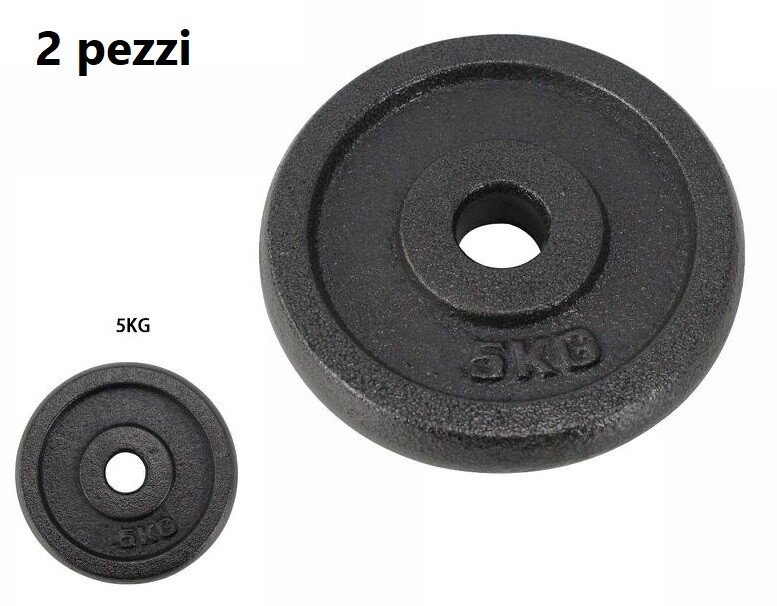2 Dischi Pesi Da 5kg Lati - Plastificati, Foro 28mm, Per Bilanciere E Manubri - Foto 6