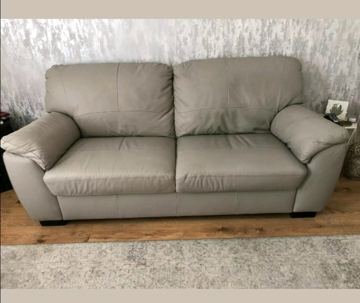 Milano 3 Seater Leather Sofa Grey in Newcastle, Tyne and Wear Gumtree